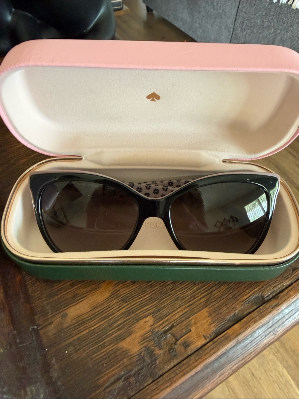 kate spade Black Cat-Eye Sunglasses with Dark Lenses